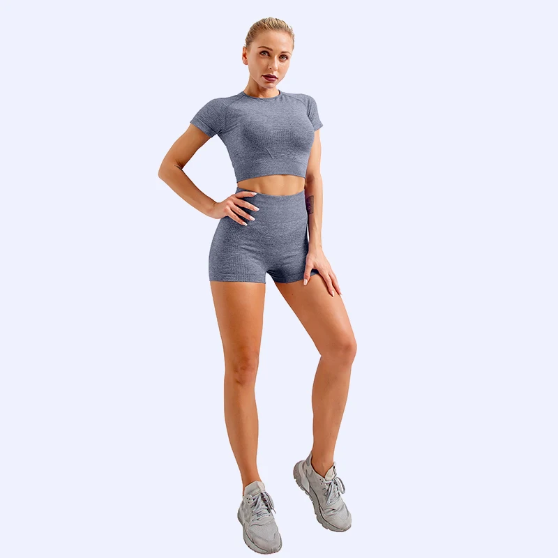 

Beagmg 2021 custom made wholesale Women Seamless High Waisted Workout yoga set summer sport Breathable Fitness clothes