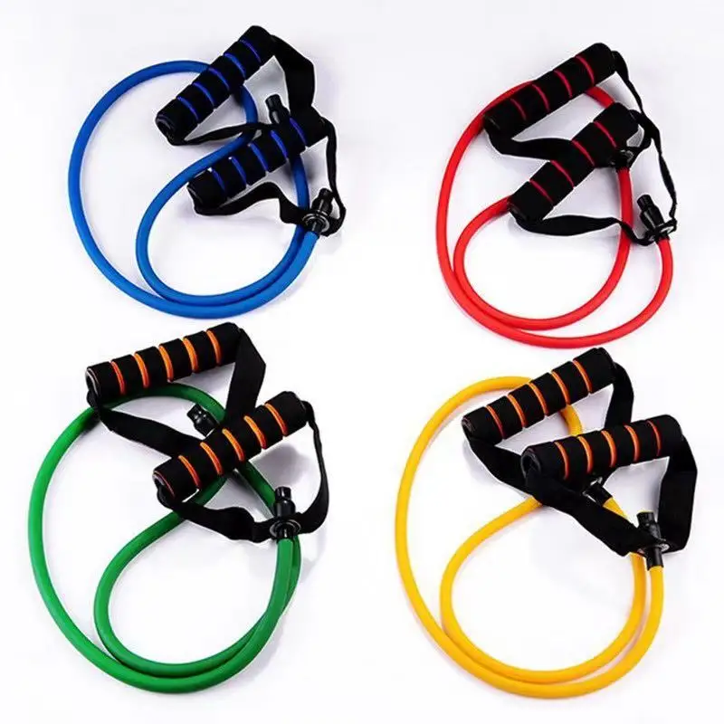 

Wholesale Yoga Workout Fitness Gym Pull Up Set 11 Pcs Latex Resistance Bands Tube With Handles, Can be customized