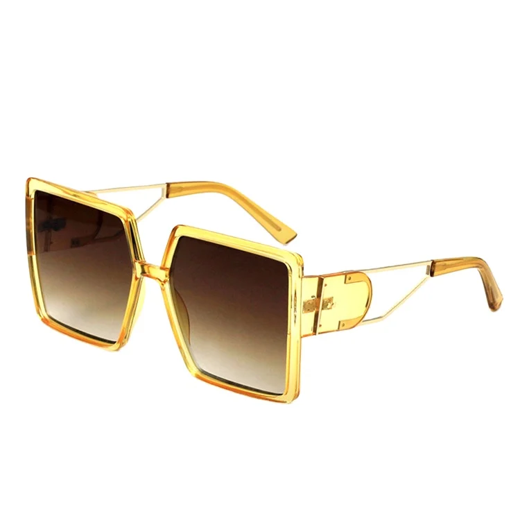 

VIFF Oversize Designer Sunglasses 2021 HP19869 Rectangle Yellow Lens Women Sunglasses 2021