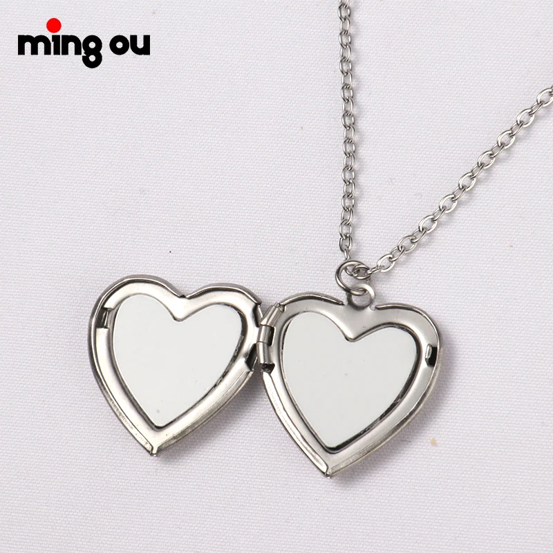 

Fashion Jewelry Stainless Steel Lockets necklace Sublimation Photos Pendant Necklace For Women