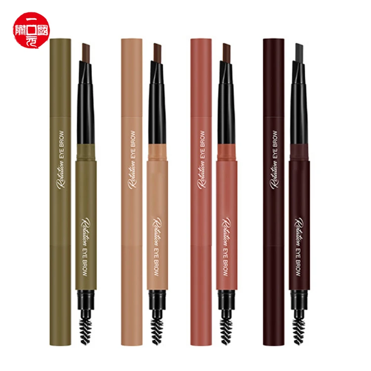 

Private label multifunction curely brown eyebrow pencil with brush waterproof