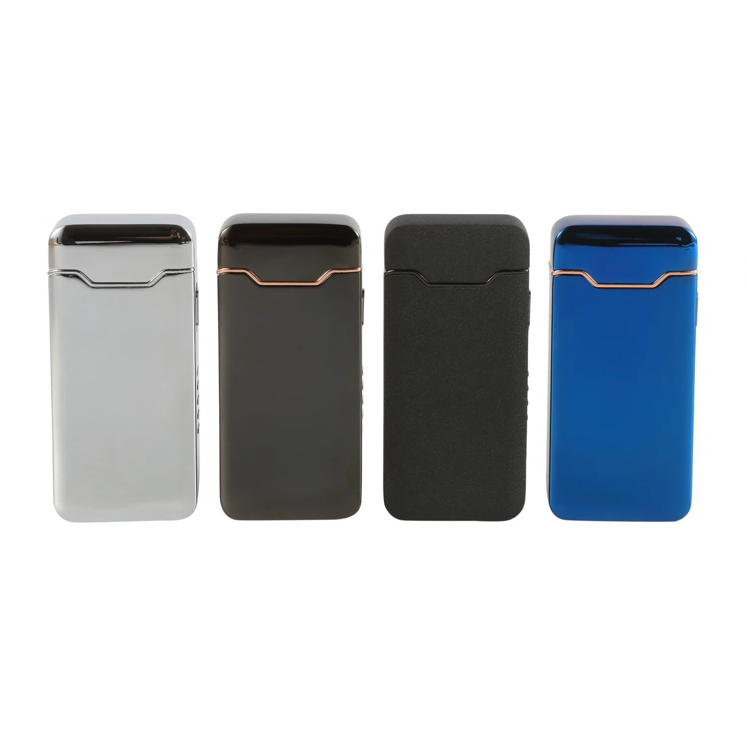 

Top Quality Metal electronic double dual arc Usb Rechargeable Cigarette Lighter Windproof With Fingerprint