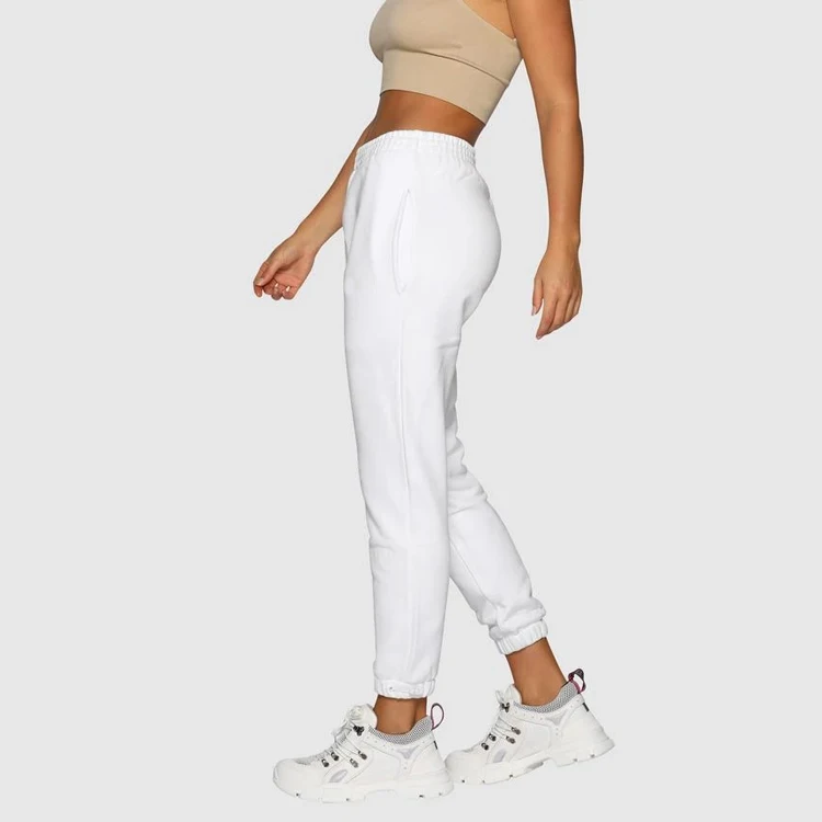 white cotton joggers