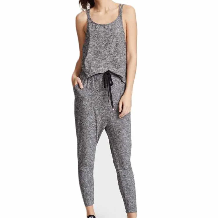 

Round Neck Sleeveless Tank Top And Pants Causal Women's Set Suit
