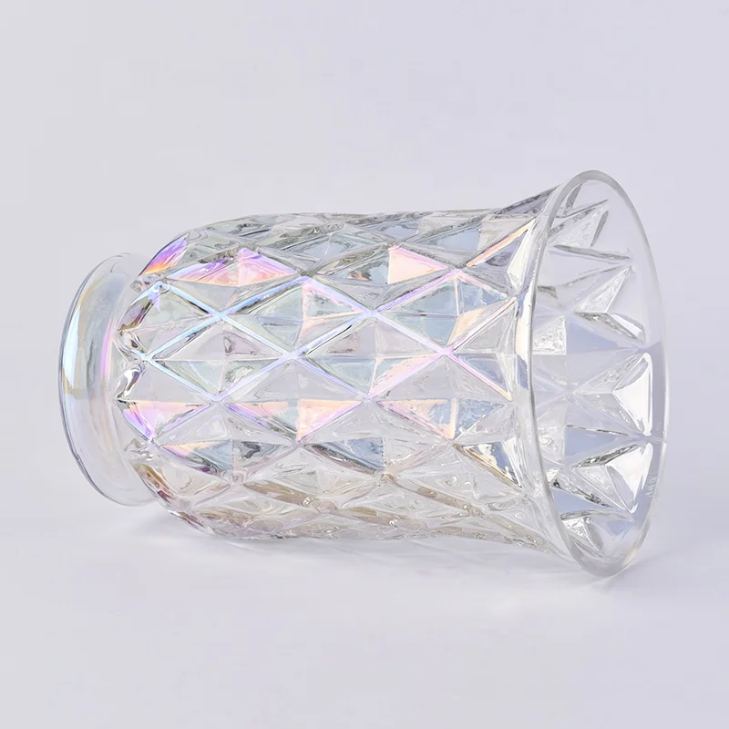 Geo personalized high crystal candle container votive glass candle jars wedding occasion wholesale