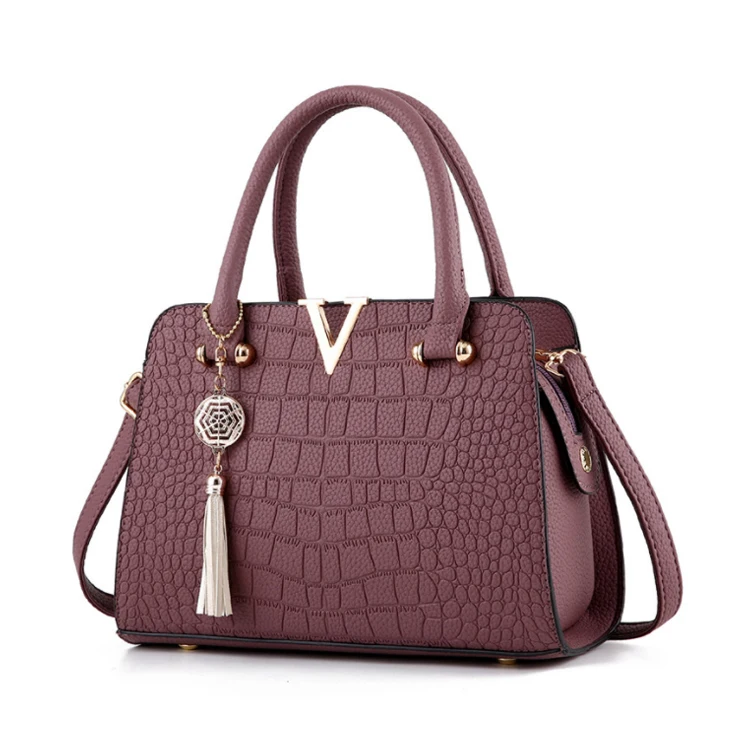 

New Design bolsos mujer Fashion Crossbody Handbag Pu Leather Shoulder Bag With Tassel Crocodile Pattern Handbags For Women