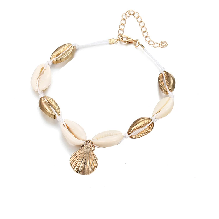 

China new product fashion alloy pearl shell style anklet wholesale