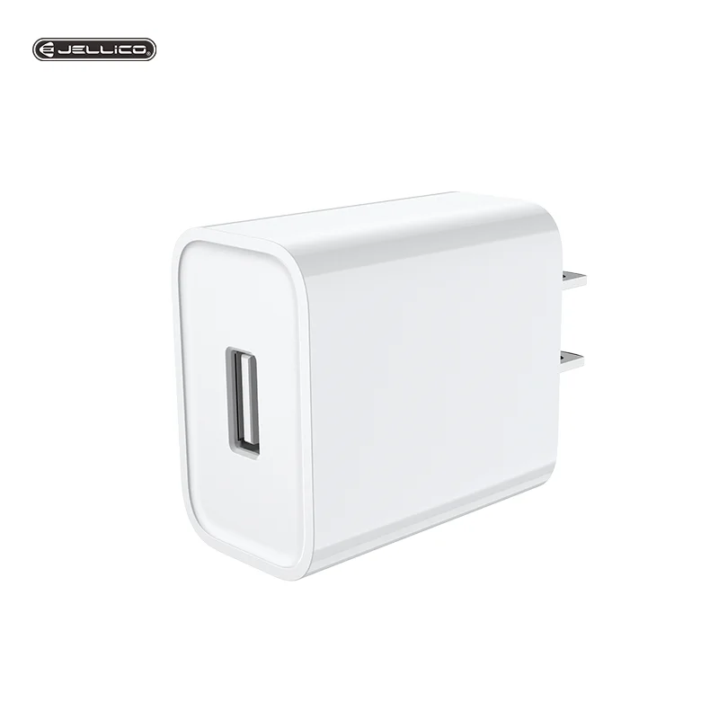 

Wholesale US Pin High Quality Wall Charger 2.1A Max Output Single Port Fast Charger USB Mobile Phone Charger, White