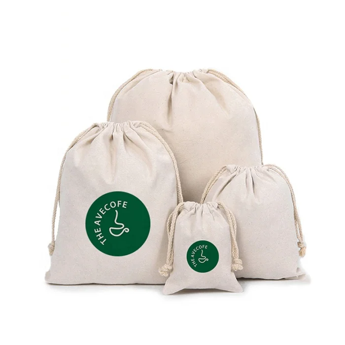 
Sopurrrdy Customized Logo Printing Handmade Drawstring 100% Recycled Cotton Canvas Jewelry pouch 