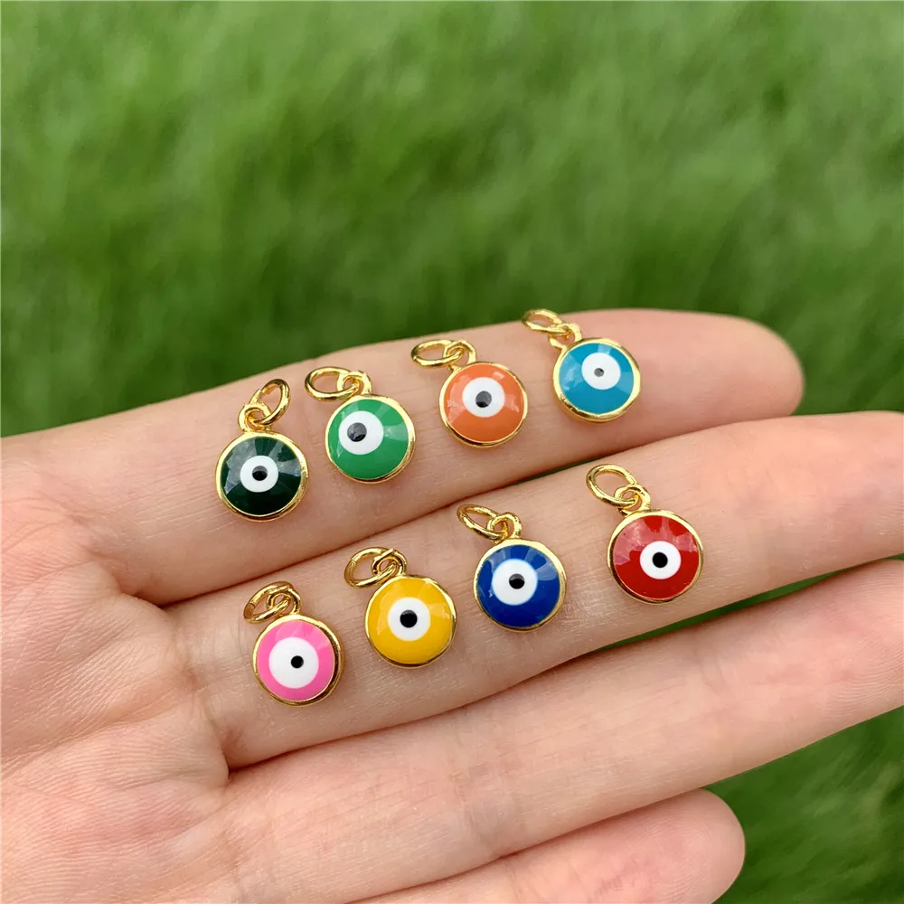 

LS-L364 Sparkly Amazing rainbow color pendant charm, fashion gold plated eye shaped charm for necklace making, Multi