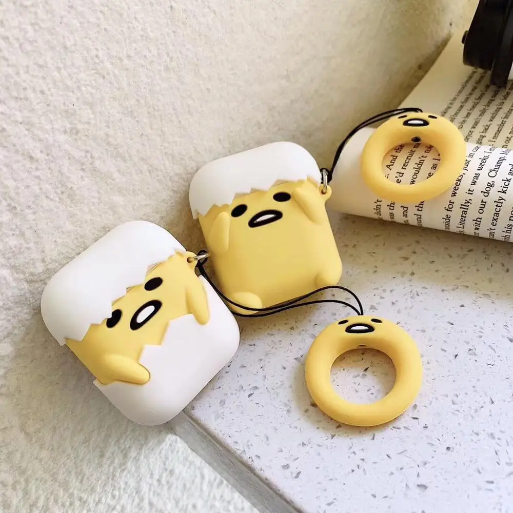 

Lazy Egg Cute Silicone 3D Cartoon Funny Kawaii Protective Case For Apple AirPods 1 2