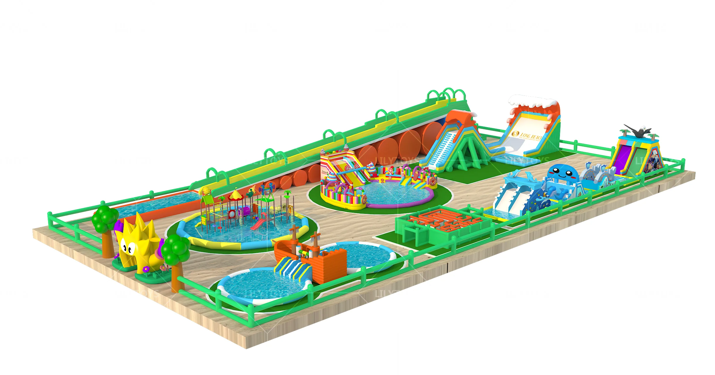 Lilytoys Animalthemed Inflatable Water Park,Mobile Outdoor Inflatable
