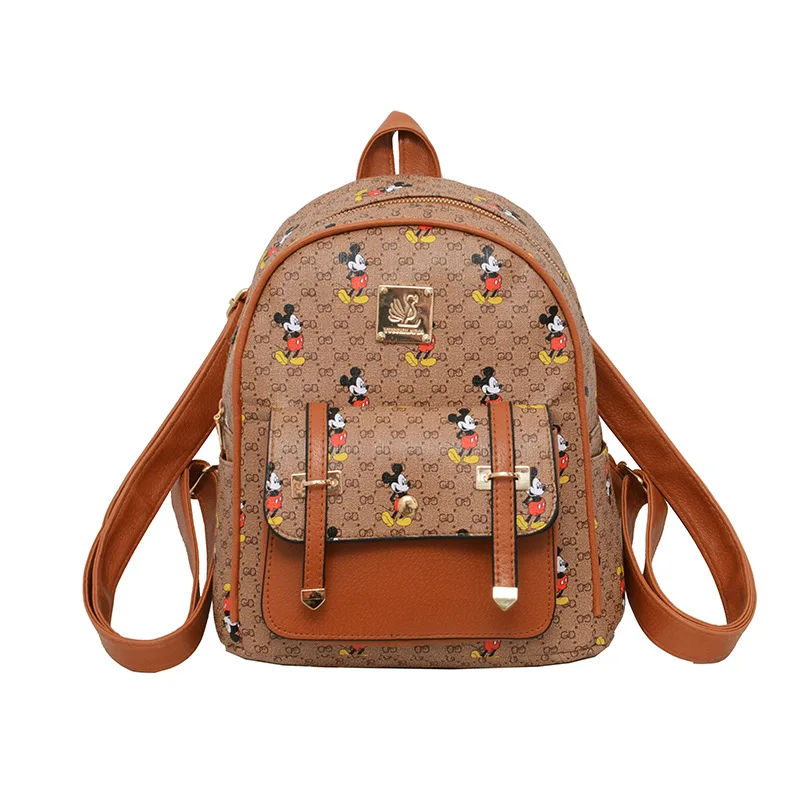 

2021 NEW trendy Other Mickey Mouse Minnie Backpacks Fashion School Bag Handbags Cute Cartoon Style PU Kids Child School Bags, Optional