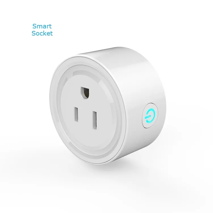 

Free App Remote Control 10A Round Shape Mini Compatible With Alexa and Google Home WiFi Smart Plug Socket