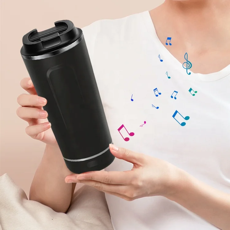 

New Arrival Outdoor Portable Blue Tooth Speaker Cup Portable Smart Speaker Bottle Steel Wine Tumbler Music Cup