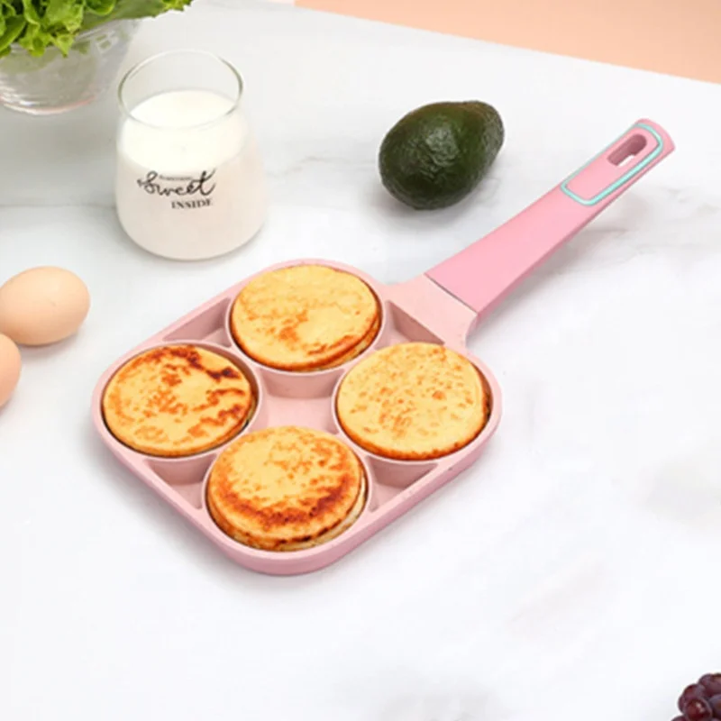 

Aluminum alloy pink 4 hole Internet celebrities egg frying pan pancake non stick mini egg bread fried pan