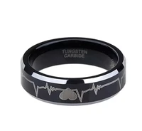 

Tungsten Carbide Wedding Rings for Couple Black Heart Beat Ring