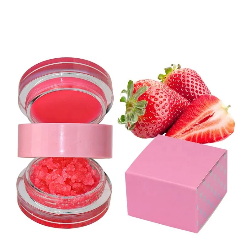 

Customized your own brand vegan lip scrub applicator with 5 kinds flavor high quality 2 in 1 lip scrub lip balm