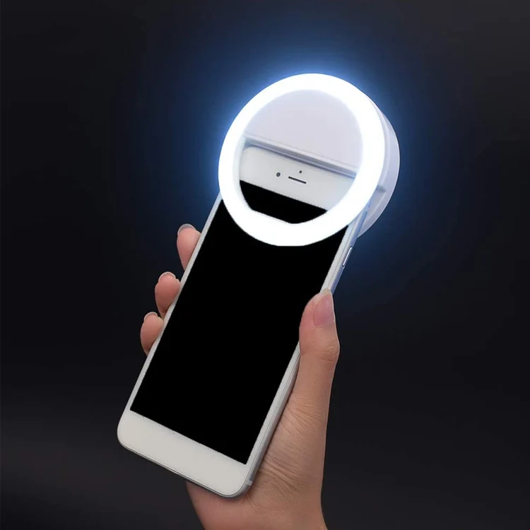 

2020 Newest Rechargeable 3-level Brightness Makeup Mobile Phone Led Selfie Ring Light, White,black,blue,pink