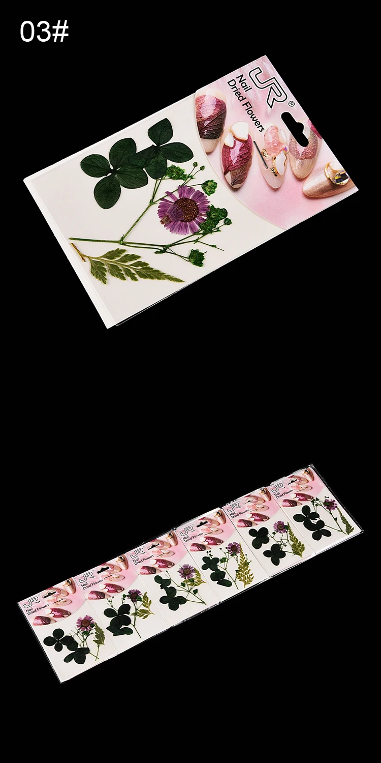 9 Colors Mixed Natural Dry Nail Flowers Wholesale 3d Nail Art
