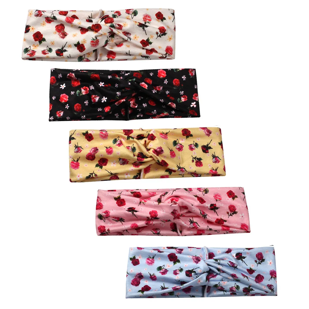 

Stocks Selling Flower Fabric Headband For Women Wholesale Price Cheap Hair Accessories Accept Customer Logo Promotion Gifts