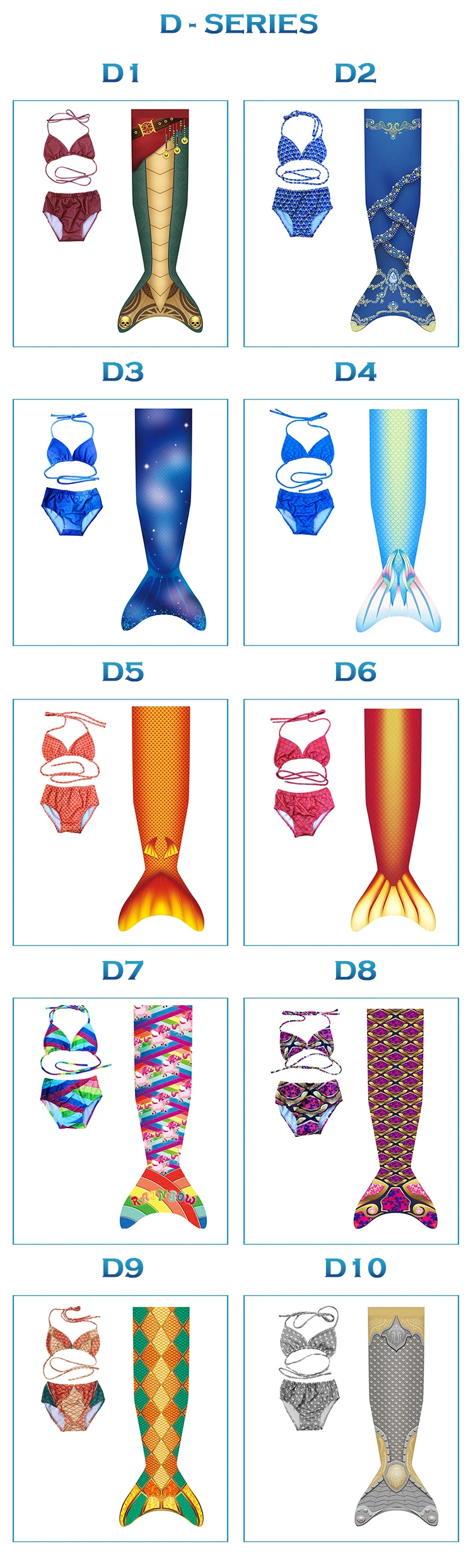 Factory Directly Sell Childrens Mermaid Tails Cola De Sirena Mermaid Tail Swimmable