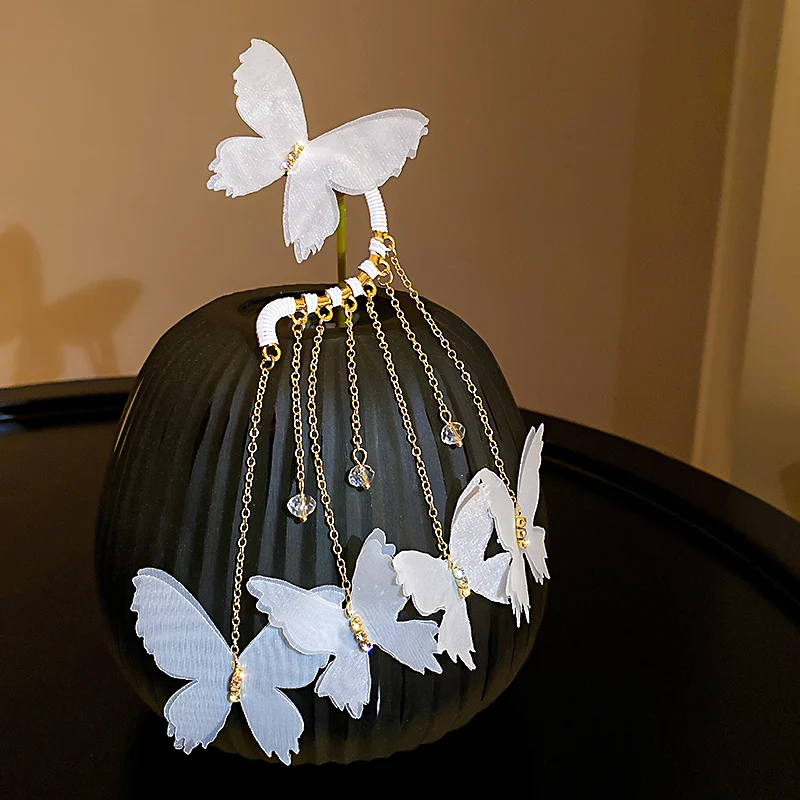 

trendy fashion white acrylic big cuff earring butterfly