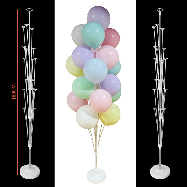 

Column Plastic Birthday Party Decorations Adult Promotional Toy Set White 10pcs Balloons Stand Balloon Pole Holder Balloon Stick