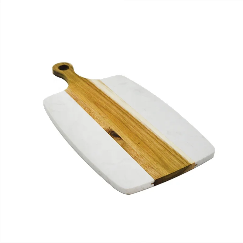 

OEM/ODM high-end Marble chopping board Serving Custom Size Acacia wood Chopping Cutting Board With Handle