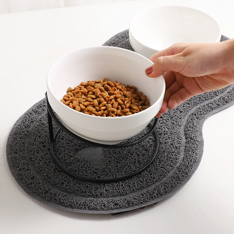 

Best selling cat elevated pet bowls metal stand pet portable ceramic dog bowl, Golden,black