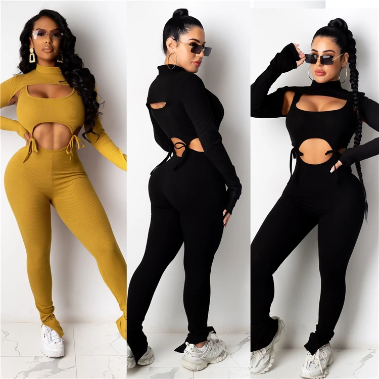 

D96923 New arrivals 2021 women clothing sexy knitting casual sport wear women set two piece with printed nightclub suit