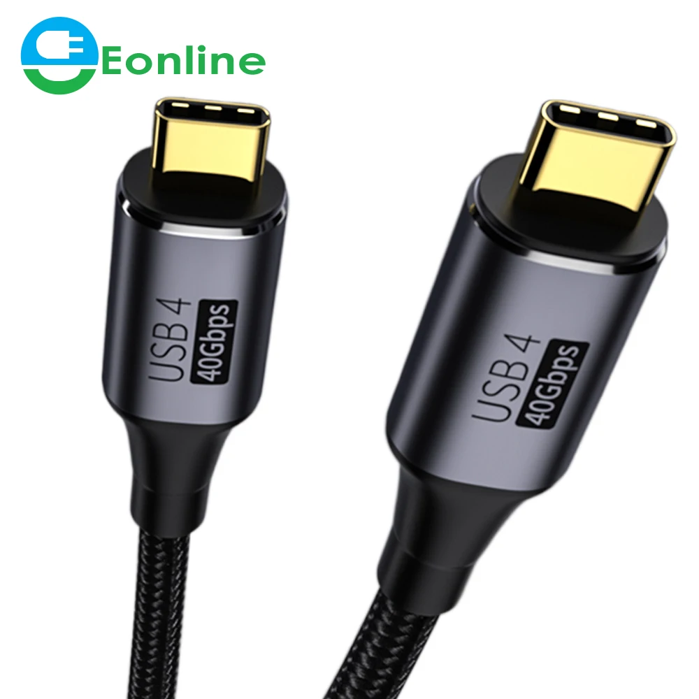 

EONLINE USB 4.0 Type C to Type C Cable 40Gbps 8K@60Hz PD 100W Fast Charging Data Cable Cord with 3/4 for Macbook Pro