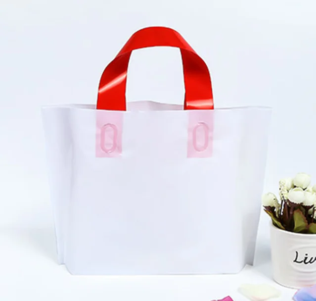 Customized Plastic Shopping Bag Jewelry Tote Bags Clothes Handle Bags