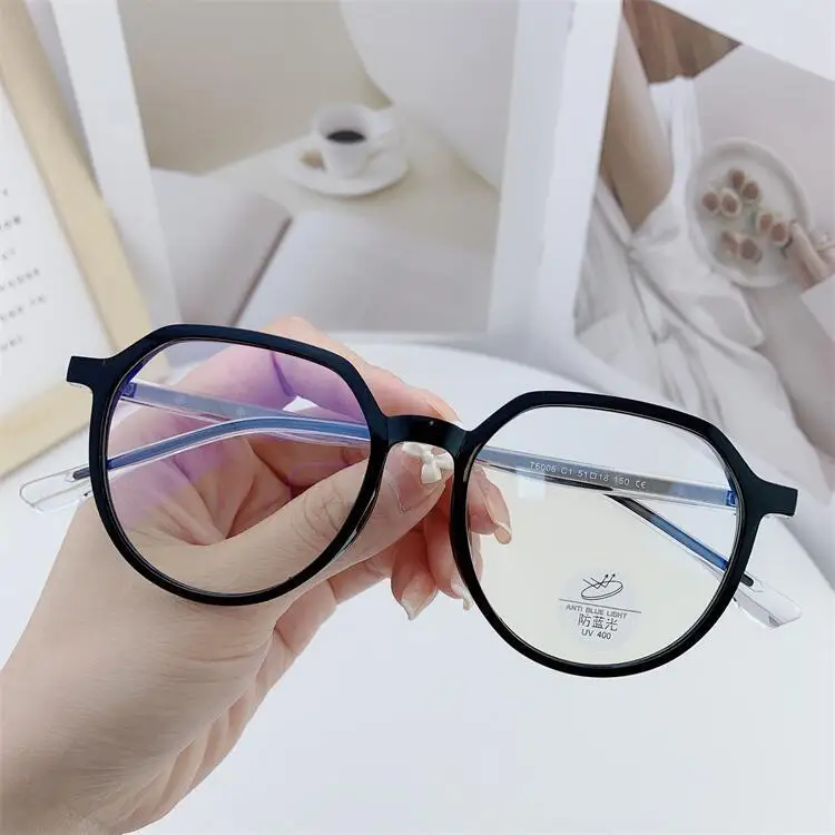 

6006 2021 top sale propenoic glasses frame unisex round mirror lens glasses anti blue ray eye wear, Picture