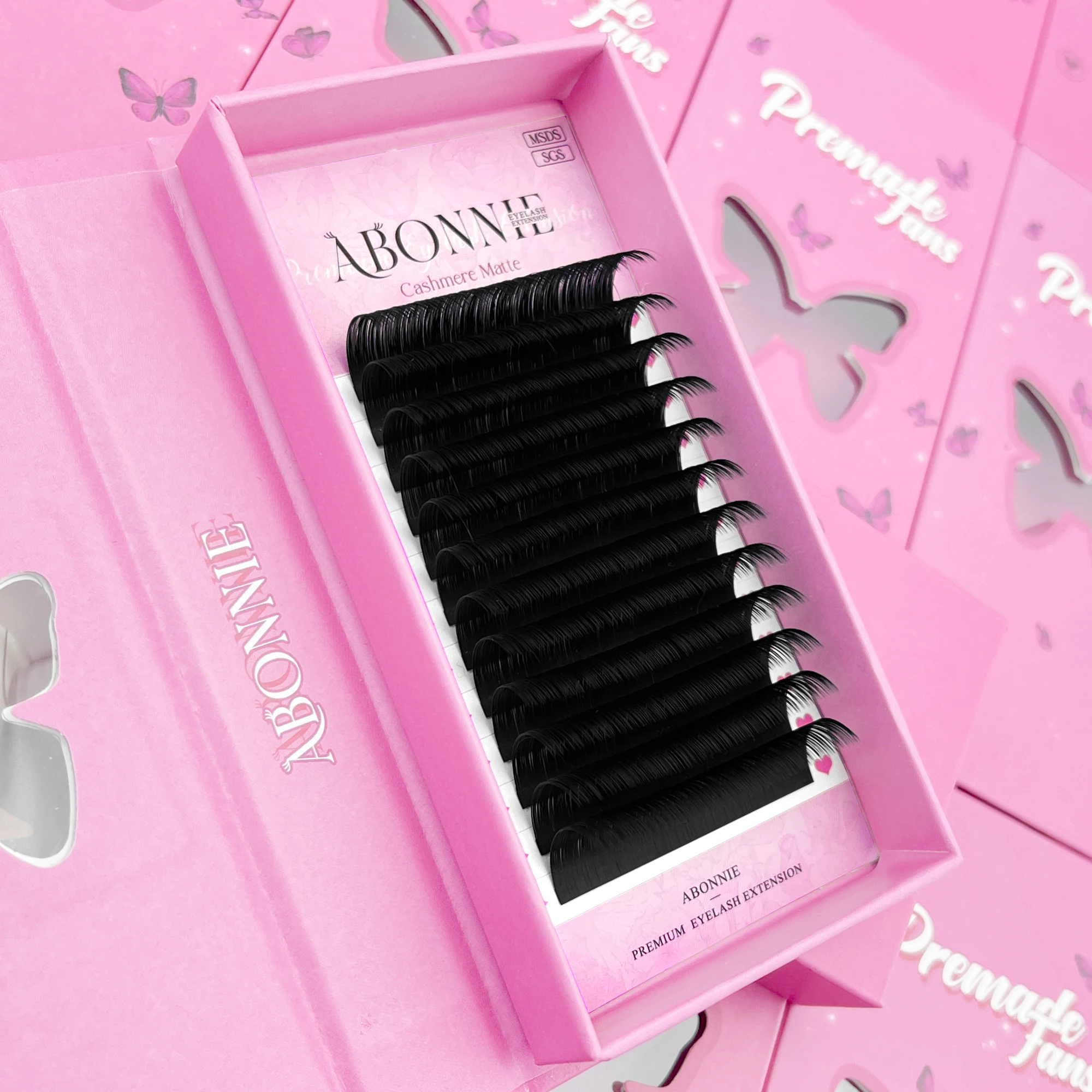 Abonnie Cashmere Matte Black Volume Eyelash Extensions