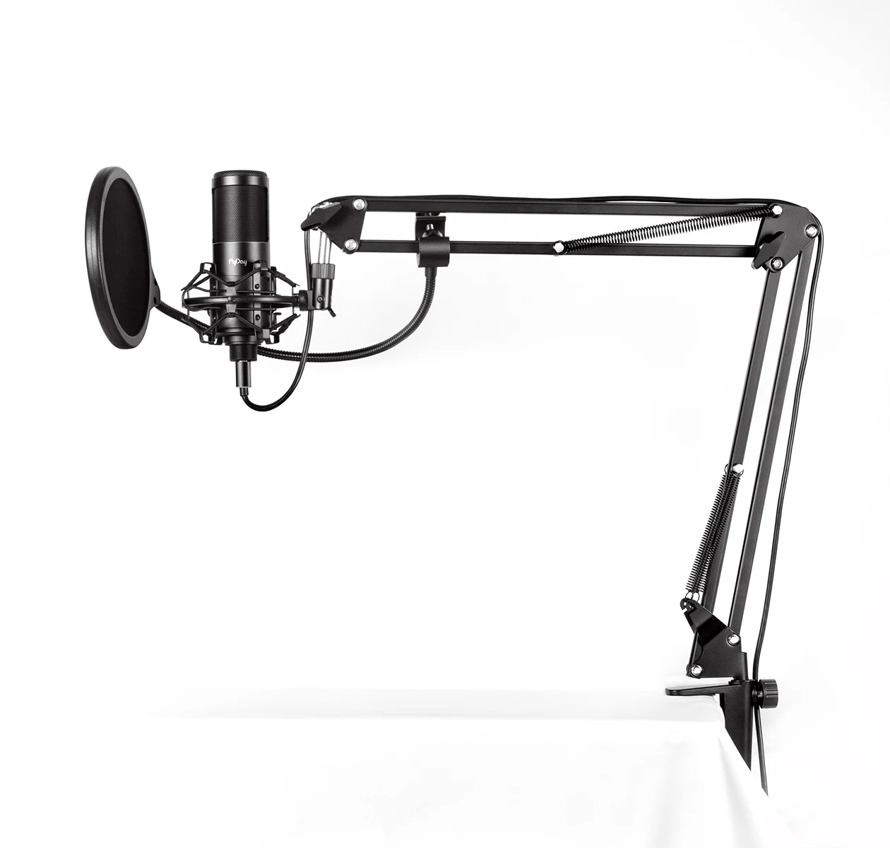 

Flyday F1 USB Condenser OEM Gaming Mic, Singing Recording Studio Podcast Microphone Kit for PC Laptop with Arm Stand