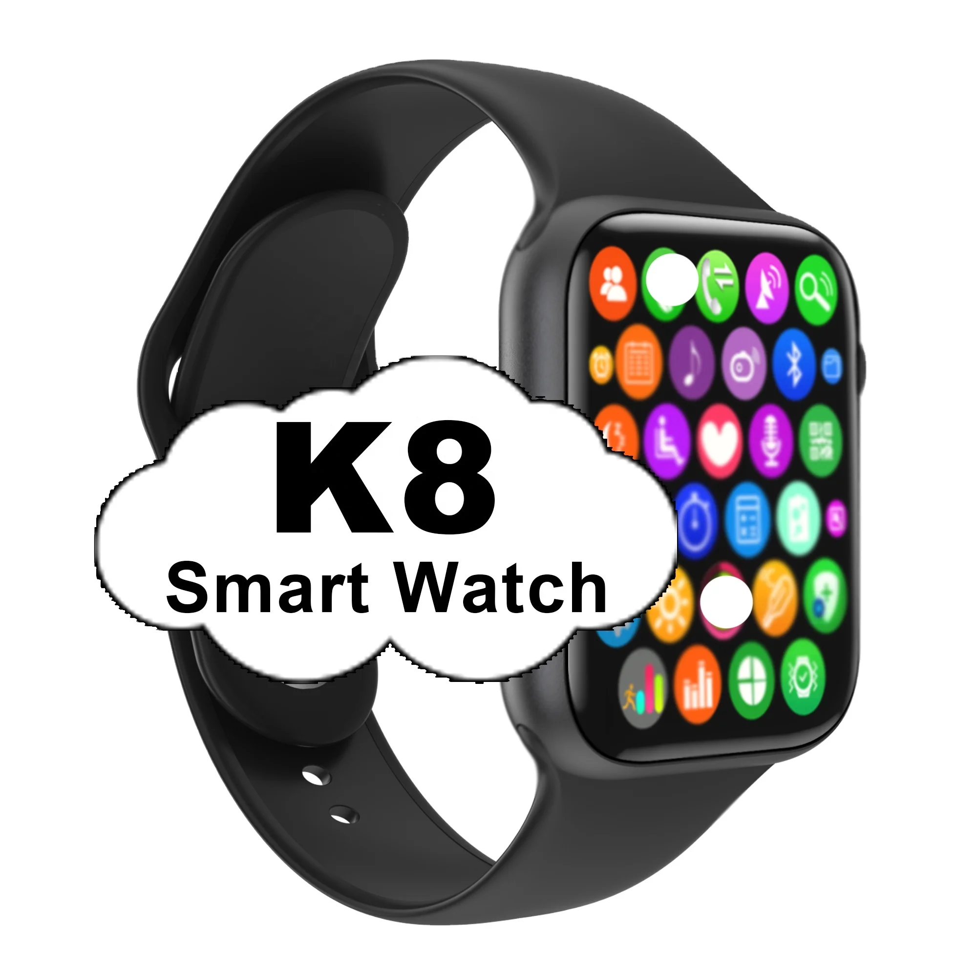 

Double Strap Iwo 14 K8 Smart Watch 44Mm Series 6 1.78Hd Wireless BT 5.0 Series 6 Android Smartwatch K8 Relojes Inteligentes, Black white pink
