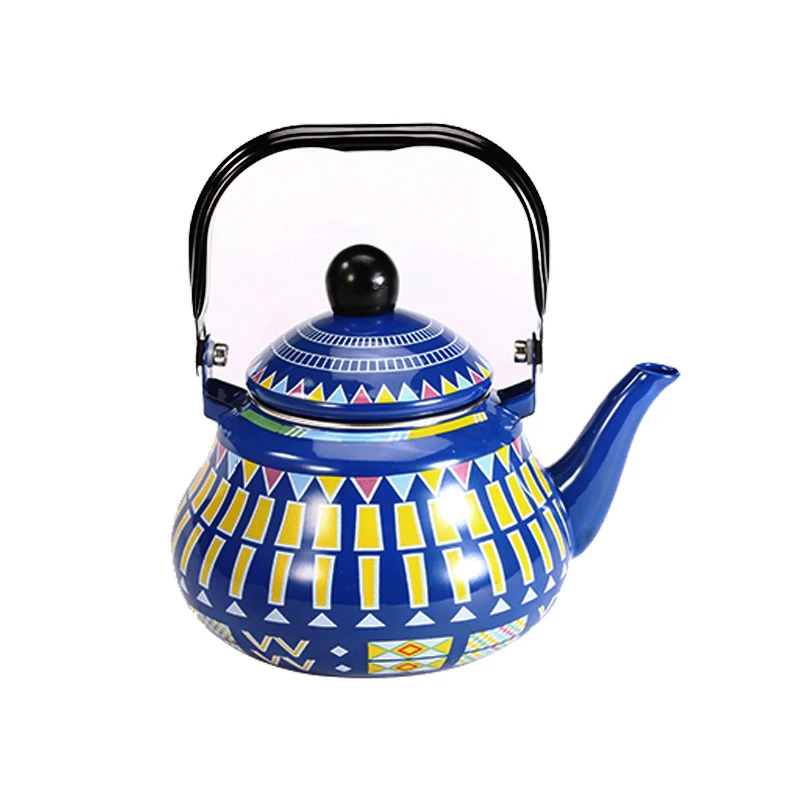 

Popular products 2020 enamel coated metal Arabia teapot porcelain Arabic kettle, Blue,yellow,red,white,brown