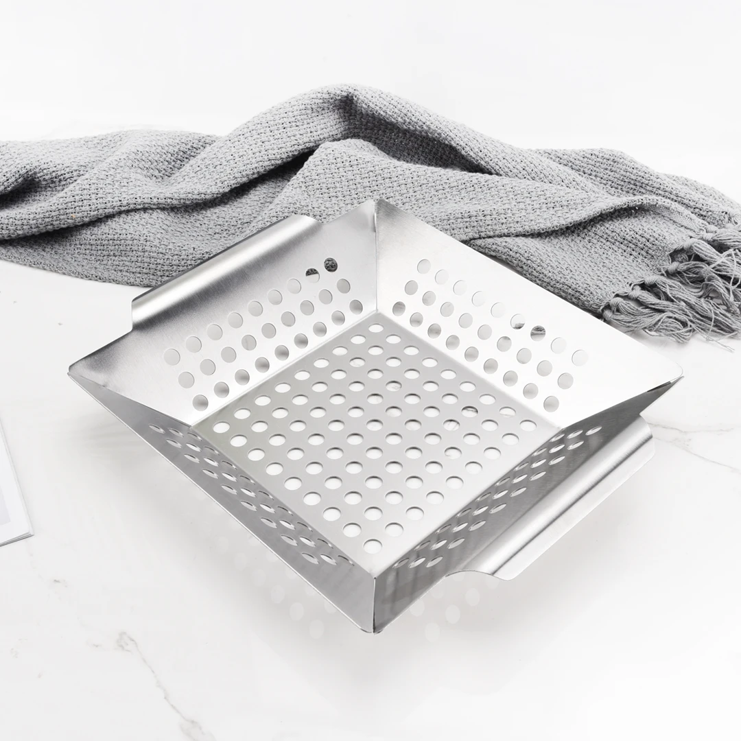 

Small  Heavy Duty Stainless Steel Square Vegetable BBQ Grill Basket