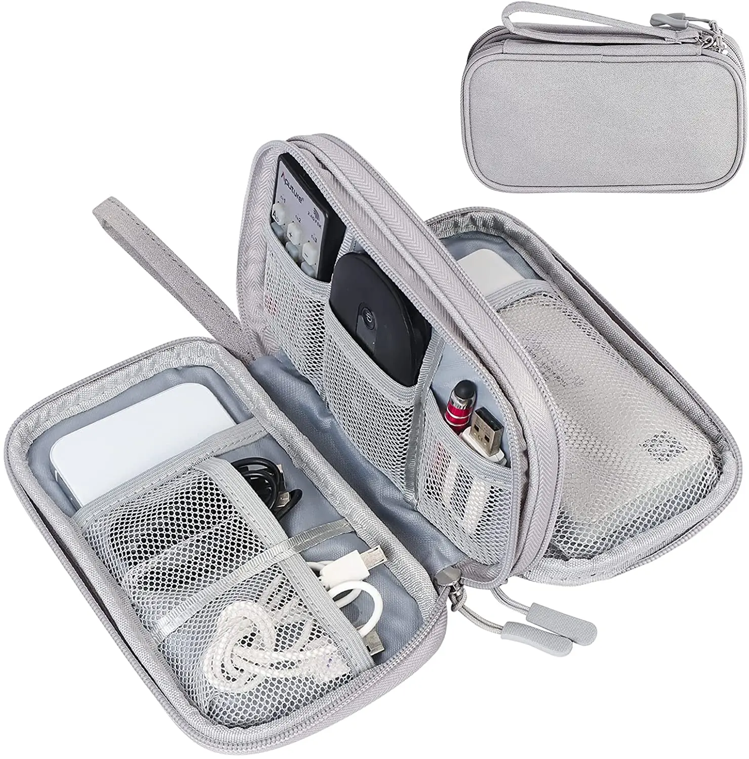 

Waterproof Double Layers Electronic Storage Bag Portable Travel Cable Organizer Bag Pouch Electronic Accessories Carry Case