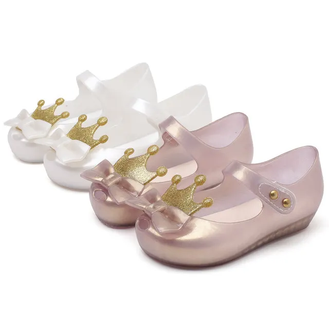 

Wholesale Children's Candy Shoes Kids Princess jelly shoes crown bow PVC fish mouth Sandals, Picture