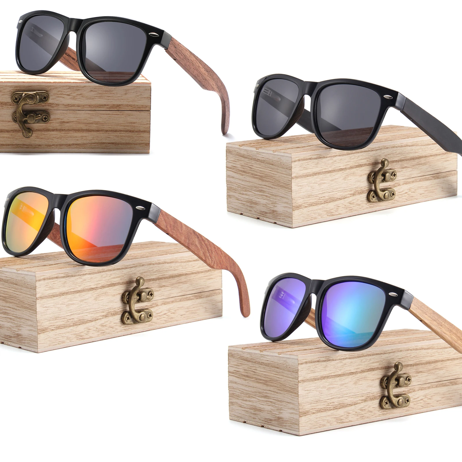 

retro gafas de sol vintage summer glasses shades sunglasses polarized wooden custom logo sunglasses men