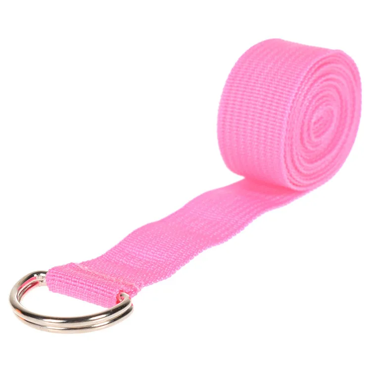 

2021 Home Use Natural Adjustable Pink color Yoga Strap, Customized