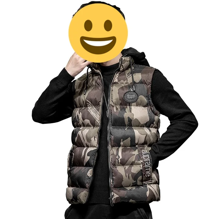 

Wholesale Custom Light Quilted Cotton-Padded Mens Sleeveless Camo Utility Cargo Vest