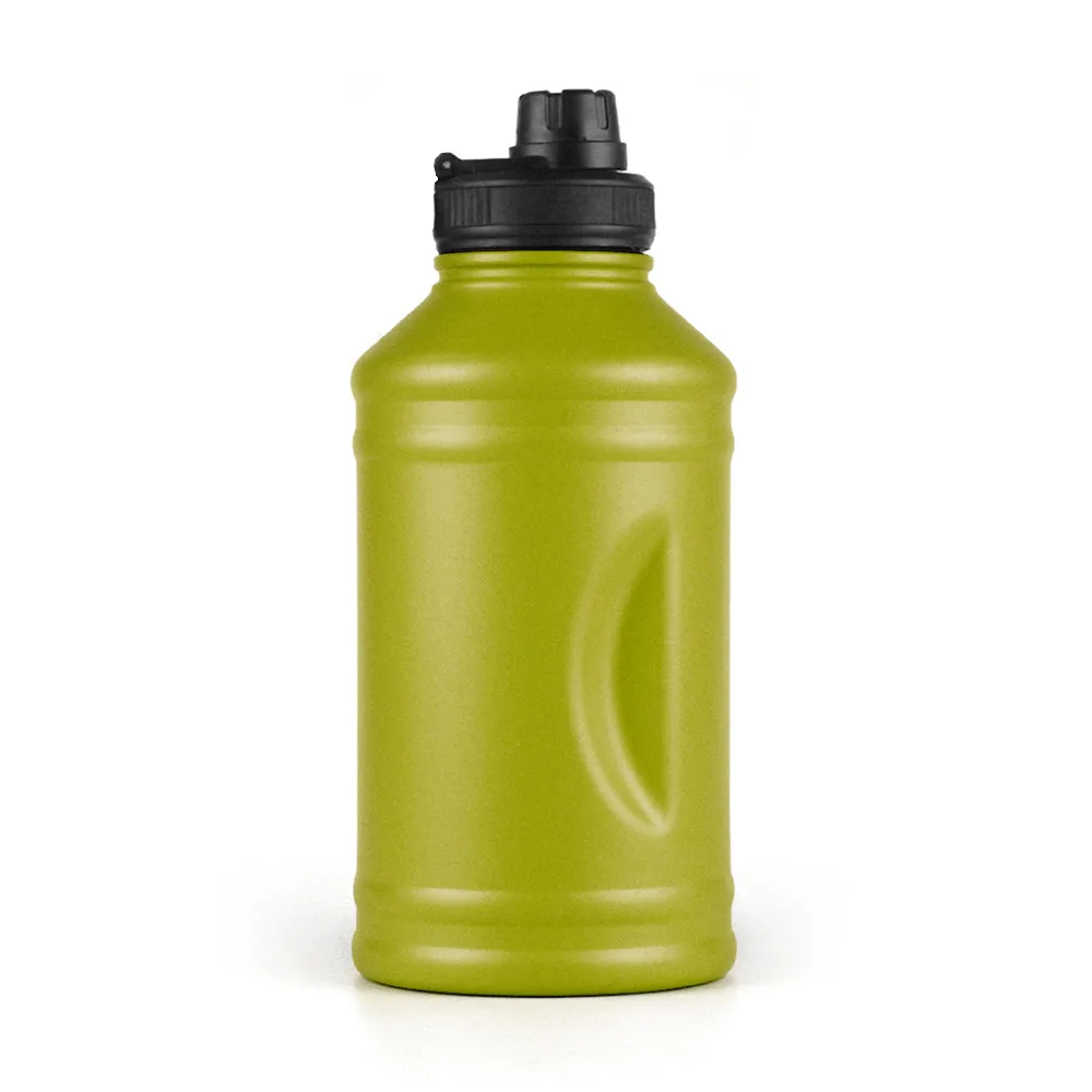 

Single wall stainless steel 304 sports water bottle gym fitness 2.2L with lid