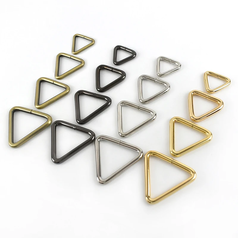 

Meetee BF311 20-38mm Iron Wire Triangle Rings Hardware Accessories Handbag Strap Connection Buckle for Backpack Triangle Buckles, Light gold/gun black/silver