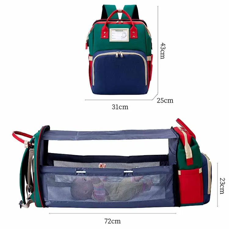 

Bolsa de panales con cargador USB antirrobo a prueba de agua, mochila con correa para el cochecito, bolsa de panales para enferm, Black, grey, pink, red, green, etc