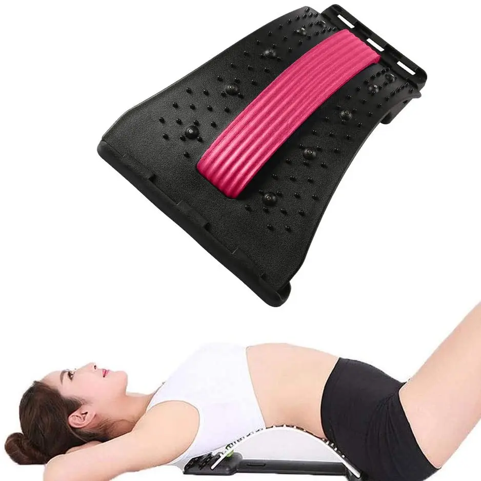 

3 Adjustable Settings Magic Lumbar Support Stretcher Device for Back Pain Herniated Disc Sciatica Scoliosis, Black/green,black/purple,black/blue,black/pink,black/red