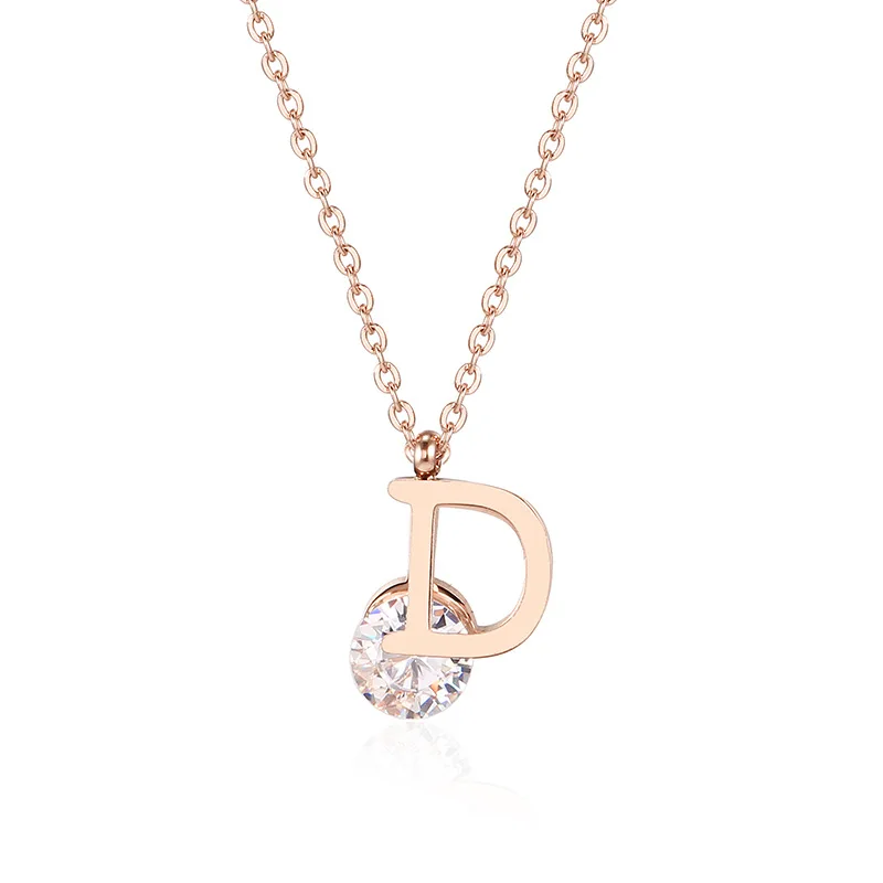 Stainless Steel Rose Gold Lett