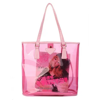 hot pink transparent bag